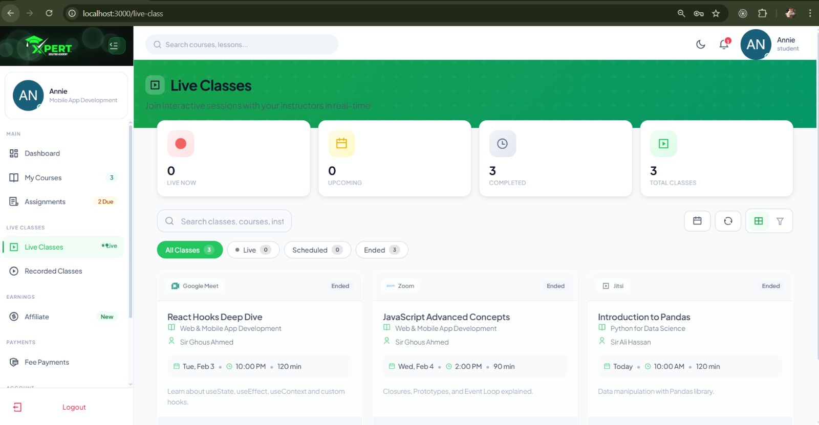 Live Classes